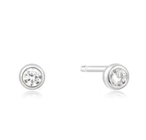 Silver Solitaire Cubic Zirconia Stud Earrings